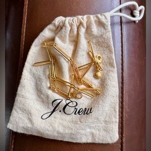 J. Crew Goldtone Link Necklace with original pouch